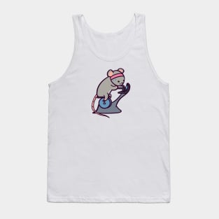 Cute Rat on the Bicycle Machine Tank Top